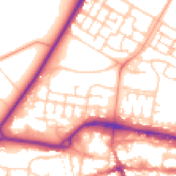 Daytime road noise heatmap for GU11 1AQ