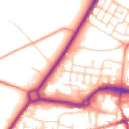 Daytime road noise heatmap for GU11 1AR