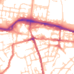 Daytime road noise heatmap for GU11 1EY