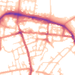 Daytime road noise heatmap for GU11 1FB