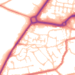 Daytime road noise heatmap for GU11 1YQ