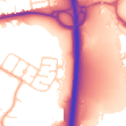 Daytime road noise heatmap for GU11 2EN