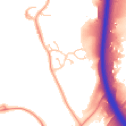 Daytime road noise heatmap for GU11 2PE