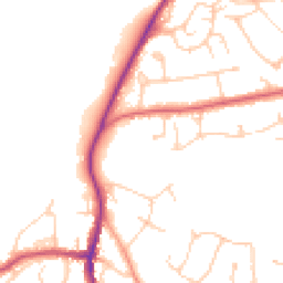 Daytime road noise heatmap for GU11 3AR