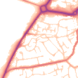 Daytime road noise heatmap for GU11 3NA