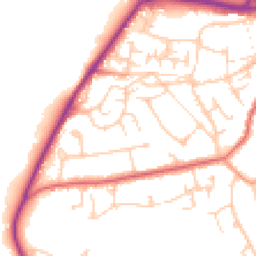 Daytime road noise heatmap for GU11 3NY