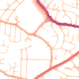 Daytime road noise heatmap for GU11 3SS