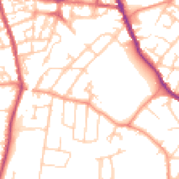 Daytime road noise heatmap for GU11 3TY