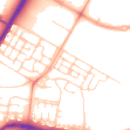 Daytime road noise heatmap for GU11 4AQ