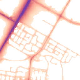 Daytime road noise heatmap for GU11 4BA
