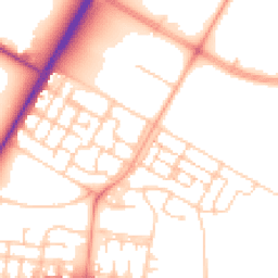 Daytime road noise heatmap for GU11 4BB