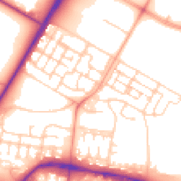 Daytime road noise heatmap for GU11 4BL