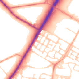Daytime road noise heatmap for GU11 4DD