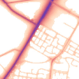 Daytime road noise heatmap for GU11 4DE
