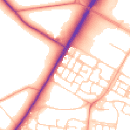 Daytime road noise heatmap for GU11 4DF