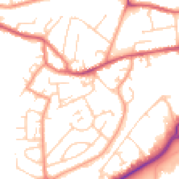 Daytime road noise heatmap for GU14 0AH