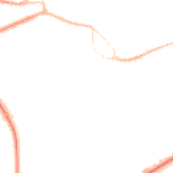 Night-time road noise heatmap for GU14 0BY