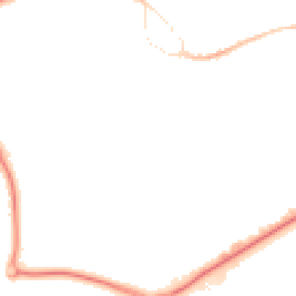Night-time road noise heatmap for GU14 0DE