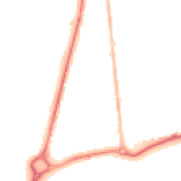 Night-time road noise heatmap for GU14 6AD