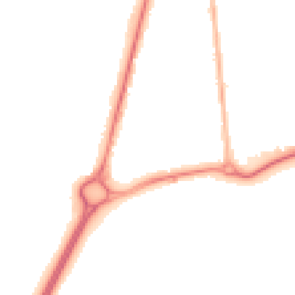 Night-time road noise heatmap for GU14 6AU