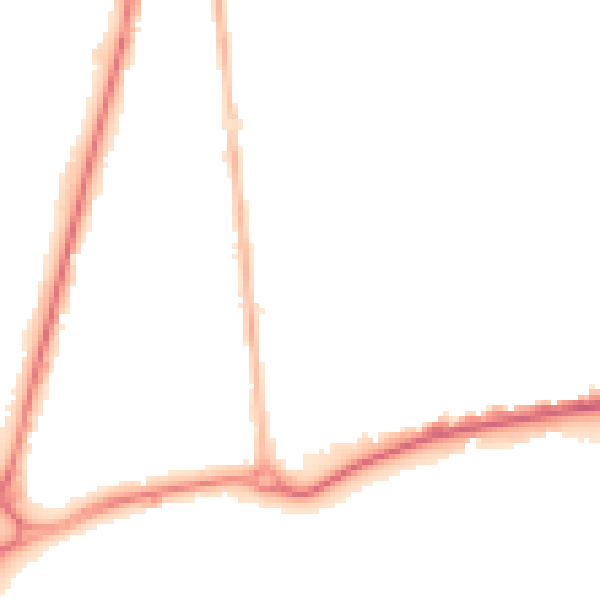 Night-time road noise heatmap for GU14 6DL