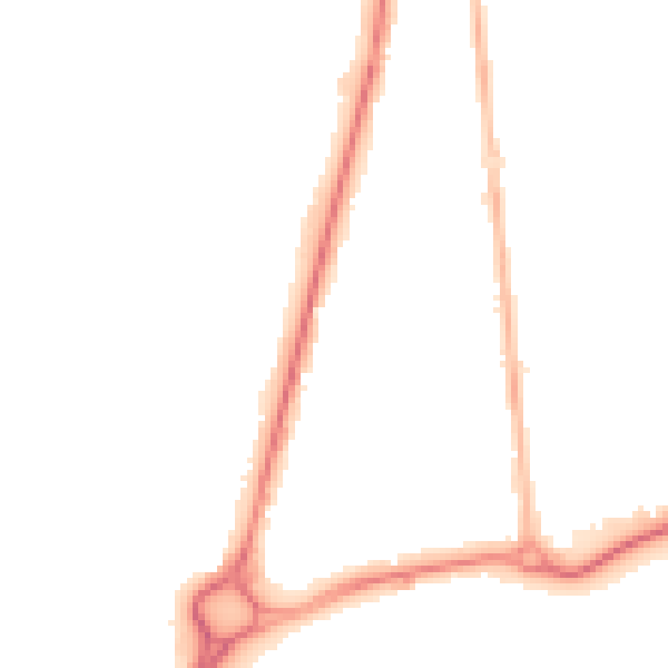 Night-time road noise heatmap for GU14 6GJ