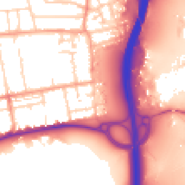 Daytime road noise heatmap for GU14 6LG