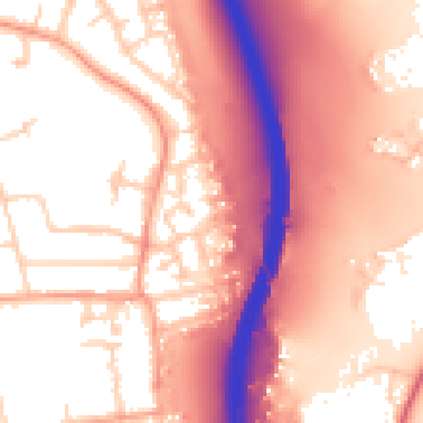 Daytime road noise heatmap for GU14 6TS