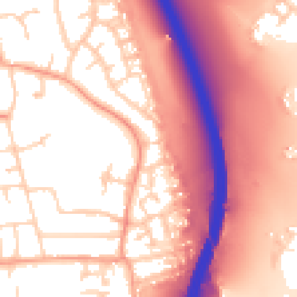 Daytime road noise heatmap for GU14 6UA