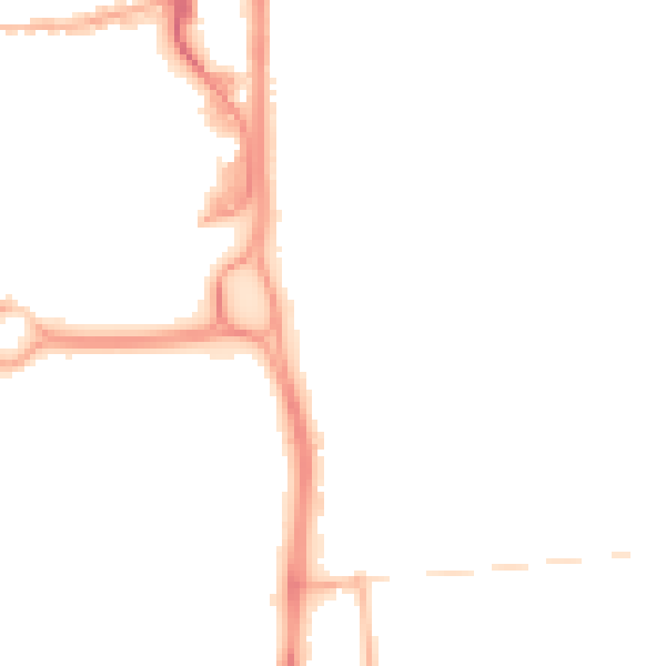 Night-time road noise heatmap for GU14 7AF