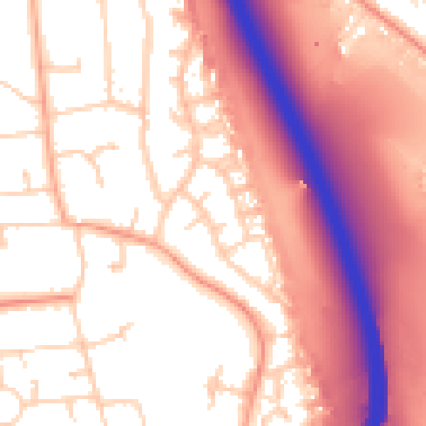 Daytime road noise heatmap for GU14 7DP