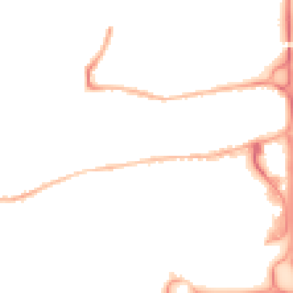 Night-time road noise heatmap for GU14 7DQ