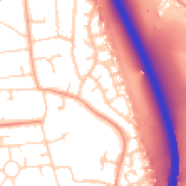 Daytime road noise heatmap for GU14 7DS
