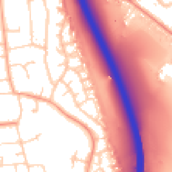 Daytime road noise heatmap for GU14 7DY