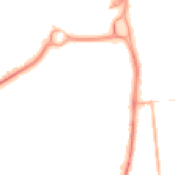 Night-time road noise heatmap for GU14 7GE