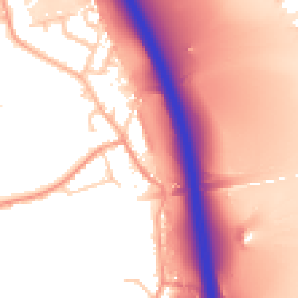 Daytime road noise heatmap for GU14 8BB