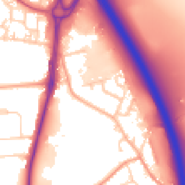 Daytime road noise heatmap for GU14 8BS