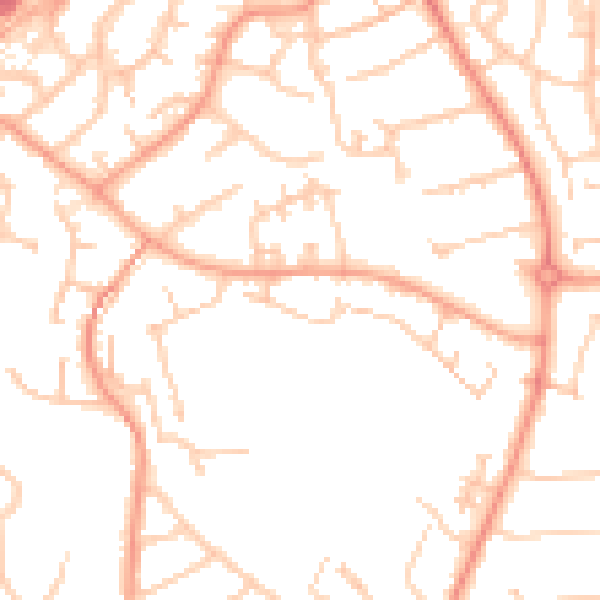 Daytime road noise heatmap for GU14 8SN