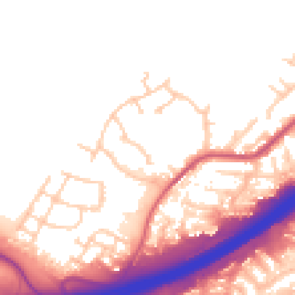 Daytime road noise heatmap for GU14 9LL