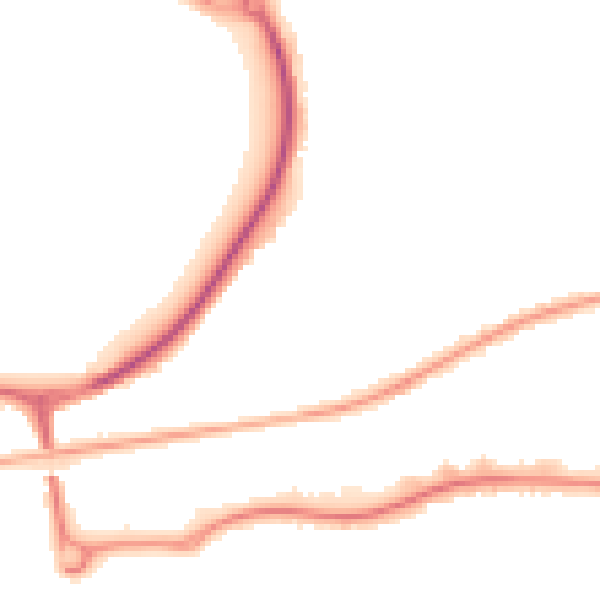 Night-time road noise heatmap for GU14 9XE