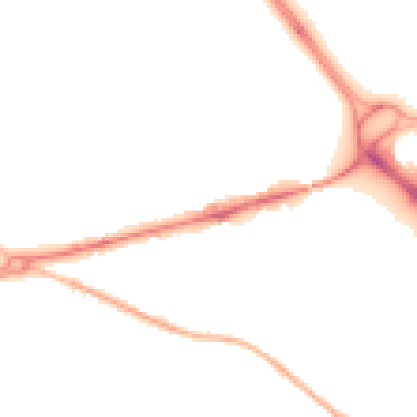 Night-time road noise heatmap for GU17 0AA