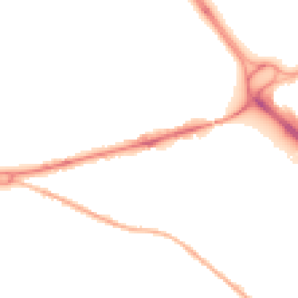 Night-time road noise heatmap for GU17 0AB