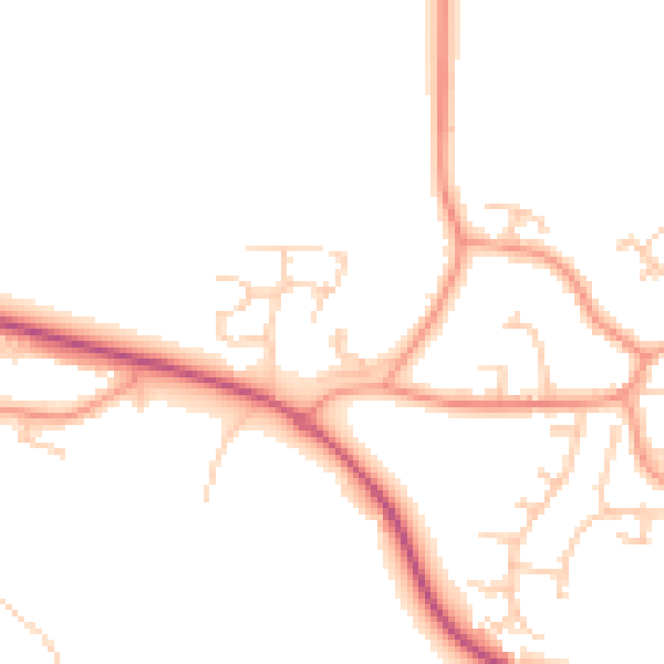 Daytime road noise heatmap for GU17 0AF