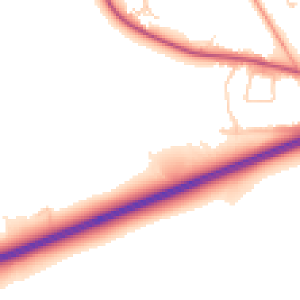 Daytime road noise heatmap for GU17 0AS