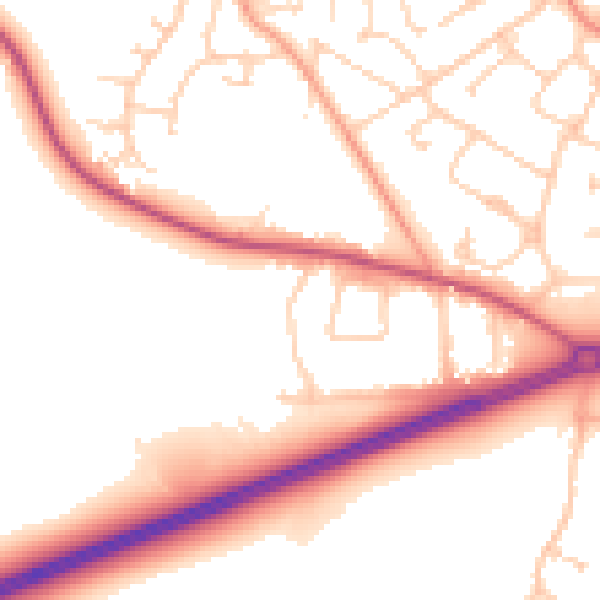 Daytime road noise heatmap for GU17 0AT