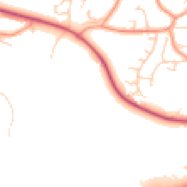 Daytime road noise heatmap for GU17 0BE