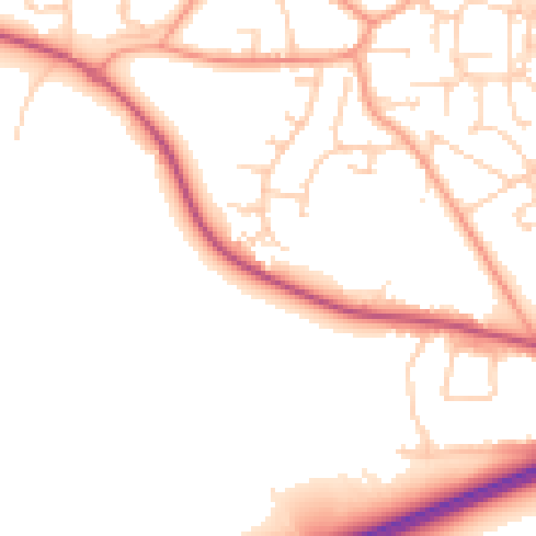 Daytime road noise heatmap for GU17 0BH