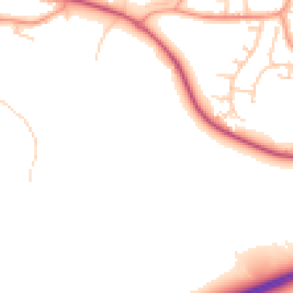 Daytime road noise heatmap for GU17 0BL