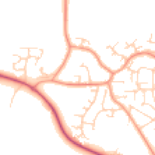 Daytime road noise heatmap for GU17 0BN