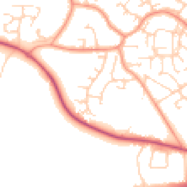 Daytime road noise heatmap for GU17 0BP